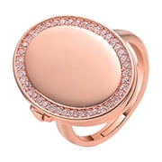 Copper Alloy Geometric Rings with Concealed Compartment Adjustable Opening Finger Rings Handmade Jewelry