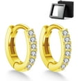 thumbnail image 1 of Copper Alloy Gold Fine Plated Silver Plated Simple Zirconia Earrings - 5mm 6mm 7mm 8mm 9mm, Gold & Silver, Piercing Jewelry, Niche Earrings, Round Semi-Full Earrings[m533], 1 of 2