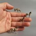 thumbnail image 1 of Copper Alloy Horse Statue Miniature Sculpture, Golden Animal Micro Carved Decor for Home and Office, Feng Shui Ornament, 1 of 5