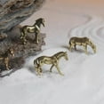 thumbnail image 1 of Copper Alloy Horse Statue Miniature Sculpture Style D, Golden Animal Micro Carved Decor for Home and Office, Feng Shui Ornament, 1 of 5