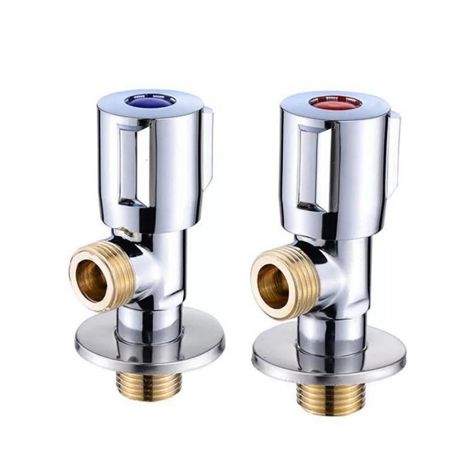 Copper Angle Stop Valve Hot and Cold Water Stop Valve Quick Open Faucet Valve for Bathroom