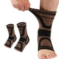 Copper Ankle Brace, Copper Infused Ankle Support Compression Sleeve for