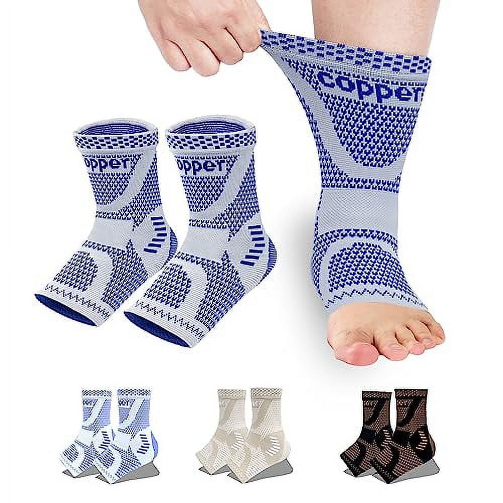 Copper Ankle Brace, Copper Infused Ankle Support Compression Sleeve for