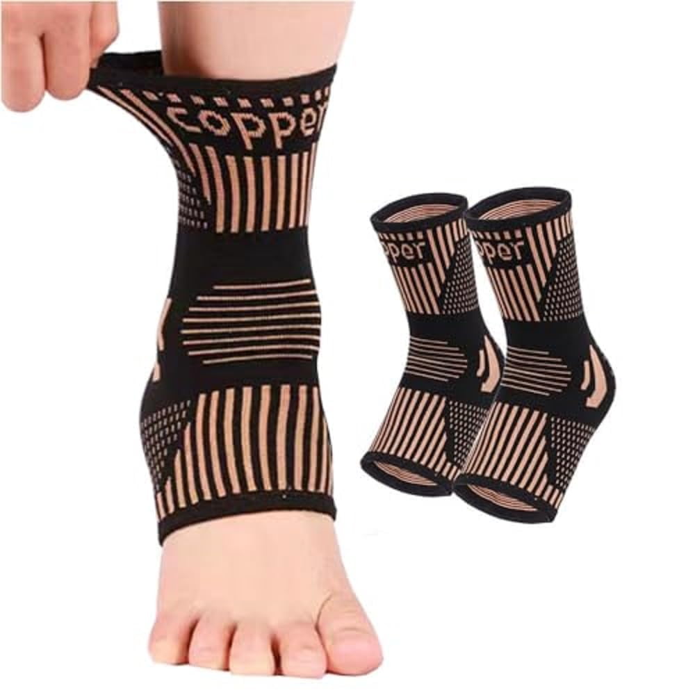 Copper Ankle Brace Copper Infused Support for Men & Women (Pair), Best