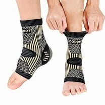Copper Ankle Brace & Support for Men/Women - Relieves Sprains, Achilles Tendonitis, Plantar Fasciitis. Reduces Swelling. Ideal for Sports & Running