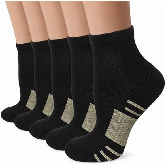 Copper Ankle Compression Socks - Low Cut Arch Support Socks for Men & Women, Running, Nurses, Plantar Fasciitis Socks