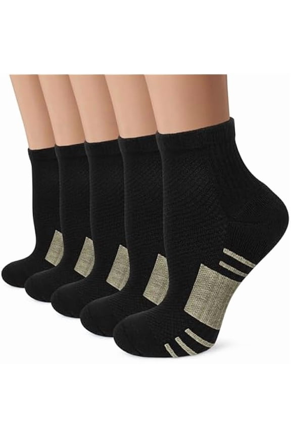 Copper Ankle Compression Socks - Low Cut Arch Support Socks for Men & Women, Running, Nurses, Plantar Fasciitis Socks
