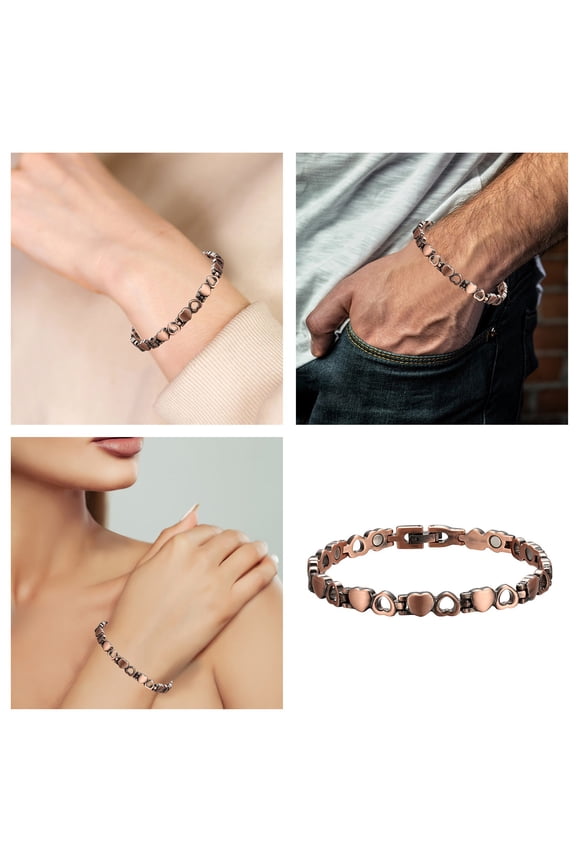 Copper Anklet for Women - Heart Design Jewelry Accessory Enhancing Style and