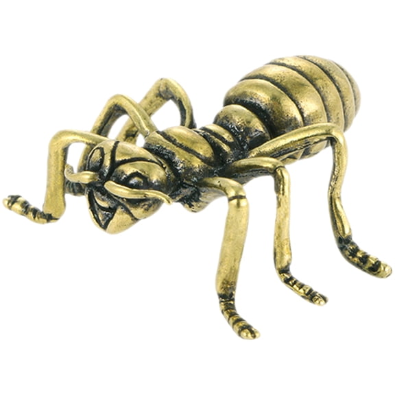 MERRYHAPY Mini Animal Sculpture Ant Figurine Copper Golden 1Set Office Use