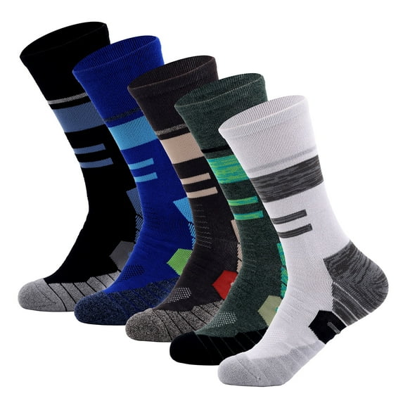 Copper Athletic Sport Socks 5 Pairs Crew Loafer Casual Socks for Men & Women
