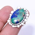 thumbnail image 1 of Copper Azurite Chrysocolla Designer Handmade 925 Sterling Silver Ring S.6 R30, 1 of 2