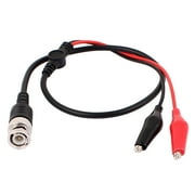 Coaxial Cable Copper BNC Connector to Two Alligator Clip Oscilloscope Probe Test Cable 54cm