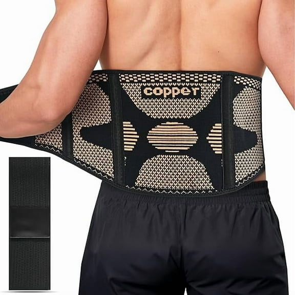 Copper Back Braces for Lower Back Pain, Breathable Lumbar Support Belt with Compression Strap, Lower Back Brace for Herniated Disc, Sciatica, Scoliosis, Heavy Lifting, Fits Men&Women