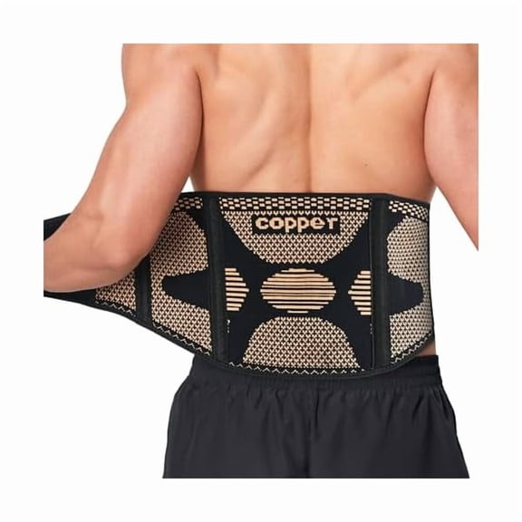 Copper Back Braces for Lower Back Pain, Breathable Lumbar Support Belt for Men and Women, Lower Back Brace for Herniated Disc, Sciatica, Scoliosis, Heavy Lifting (Black, XX-Large)