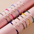 thumbnail image 1 of Copper Bead Shell Cross Color Crystal Handmade Beaded Bracelet, 1 of 2
