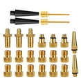 Copper Bicycle Bike Pump Conversion Nozzles Adapter Tool 24PC
