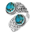 thumbnail image 1 of Copper Blue Turquoise 925 Sterling Silver Handmade Ring, 1 of 6