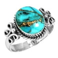 thumbnail image 1 of Copper Blue Turquoise Ring 925 Sterling Silver Handmade Jewelry, 1 of 6