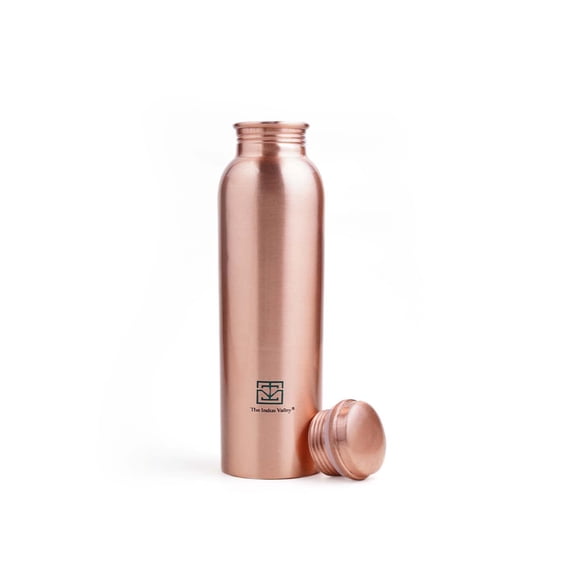 Copper Bottle With Lacquer Finish Suitable For Home, School, College & Office | 1 Liter, 222 Grams, Leak Proof | Rust Proof, Easy To Carry, Pure & Healthy, 100% Toxin Free