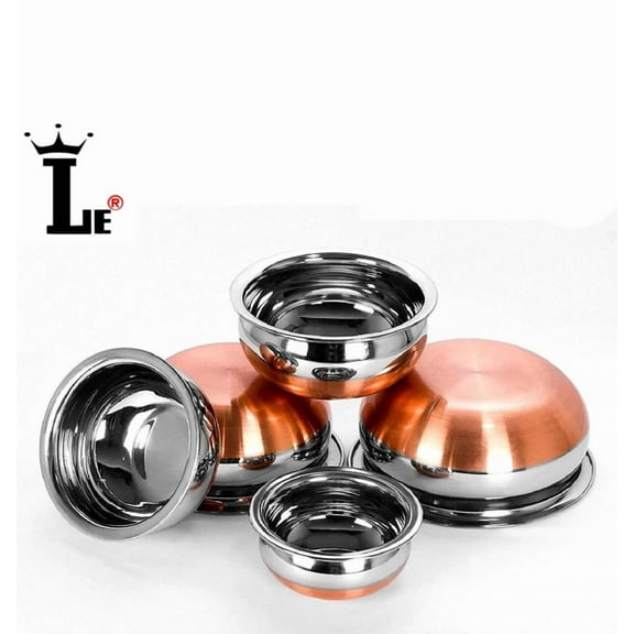Copper Bottom Handi Pot 5 Piece Set/Steel Handi Set 5 Piece Set