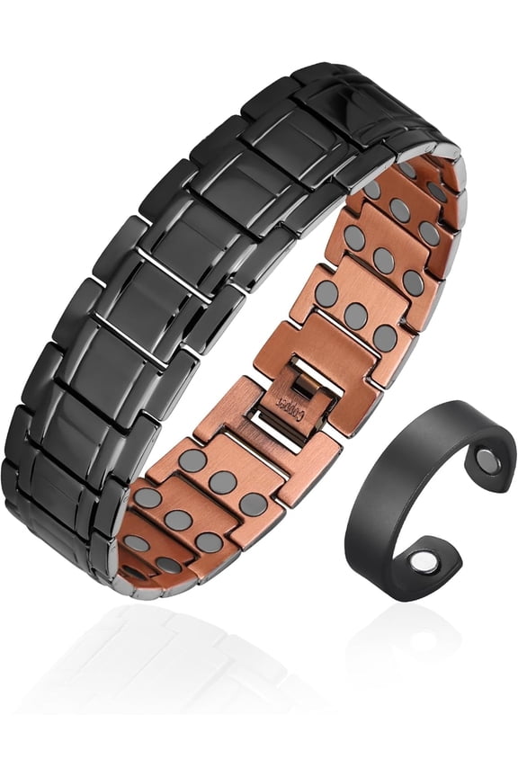 Copper Bracelet for Men, 3X Strength 99.99% Pure Copper Bracelet Magnetic Jewelry with Powerful Magnets