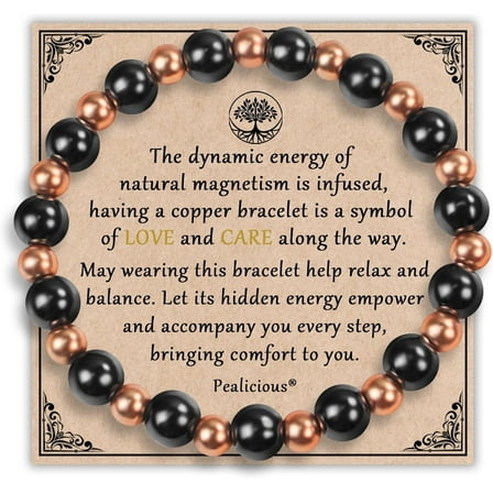 Copper Bracelet for Men Magnetic Bracelets as Boyfriend Gifts, 99.9% Pure Copper Jewelry with 3800 Gauss Magnets, Weighted Bracelet for Men Beaded Bracelets Pulsera De Cobre Para Hombres