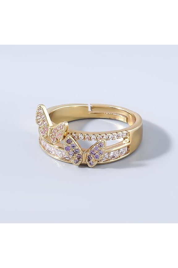 Copper Butterfly Ring With Micro Diamond And Rhinestone No 1 No 2 Womens Jewelry For Everyday Wear For You Now