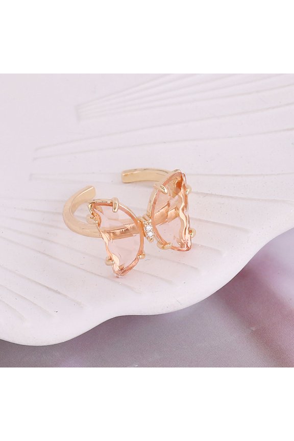 Copper Butterfly Ring for Women, Electroplated Butterfly Shaped Ring, Fashionable and Elegant Design