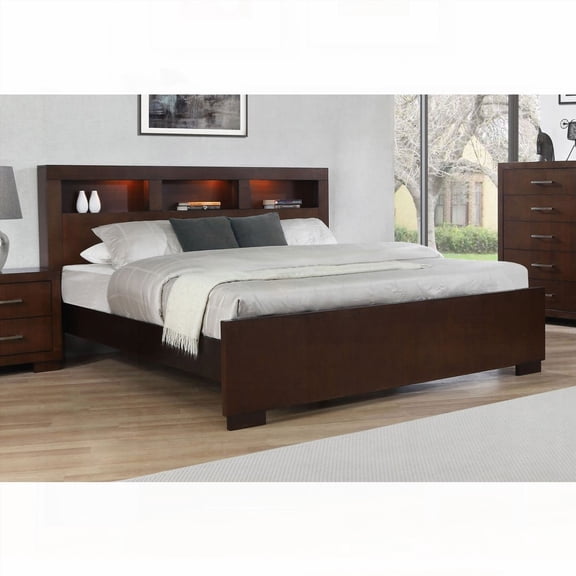 Copper Cappuccino | Eastern King LED Storage Bed - Cozy & Durable
