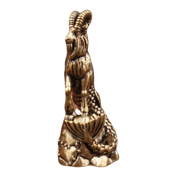 Copper Capricorns Sculpture with Intricate Carving Mythicals Goat Fish Design Figure Statue for Home Shelf Display