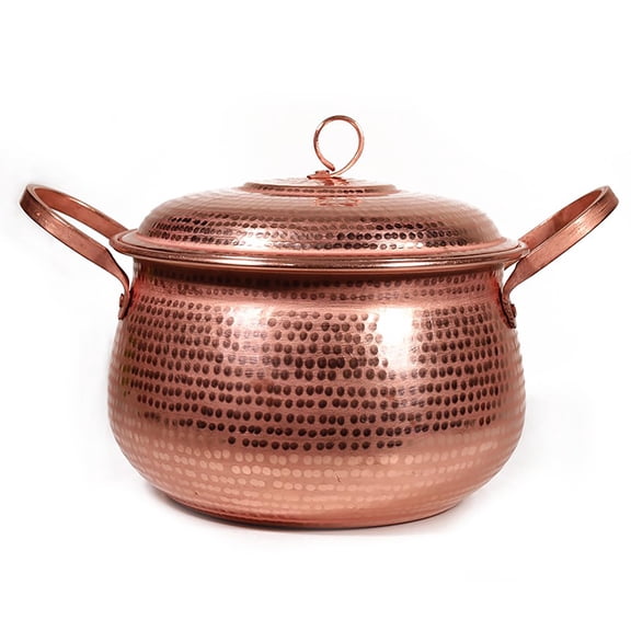 Copper Chafing Dish Ramen Pot, Handcrafted Pure Copper Cooking Pot, Kitchen Cookware With Lid Soup Pot And Pan For Home