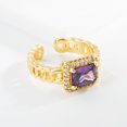 thumbnail image 1 of Copper Chain Shaped Ring With Micro Inlaid Zircon Geometric Design For Everyday Wear And Special Occasions Jewelry, 1 of 6