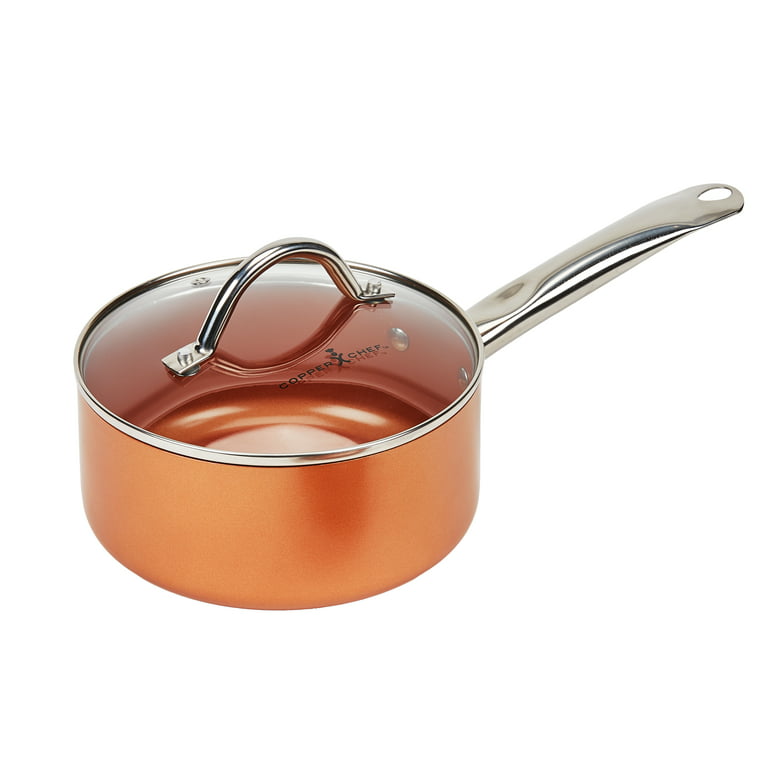 Copper Chef Titan Pan, Try Ply Stainless Steel Non- Stick Pans (2 qt Sauce Pan with Lid)