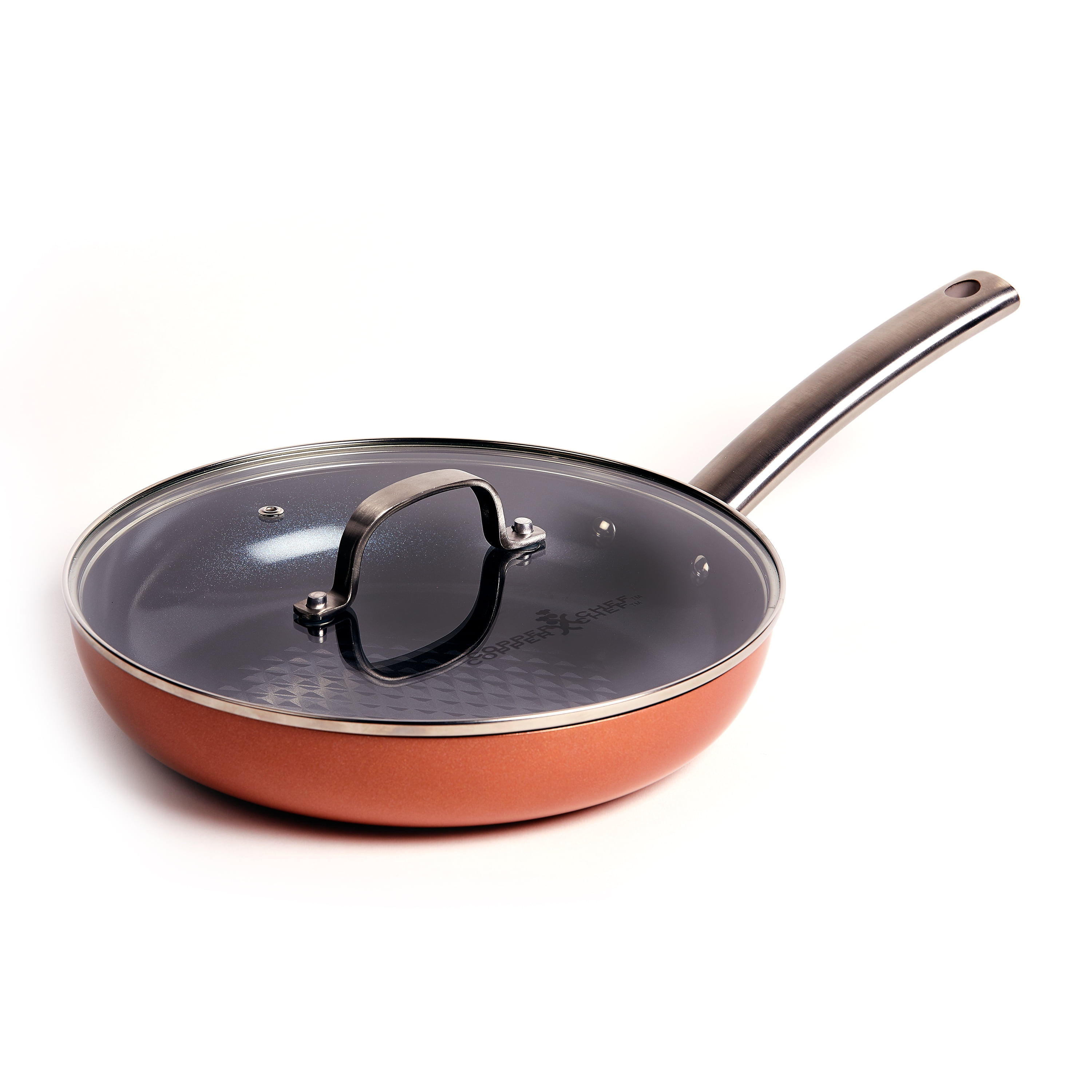 Copper Chef Black Diamond 10" Round Fry Pan with Lid