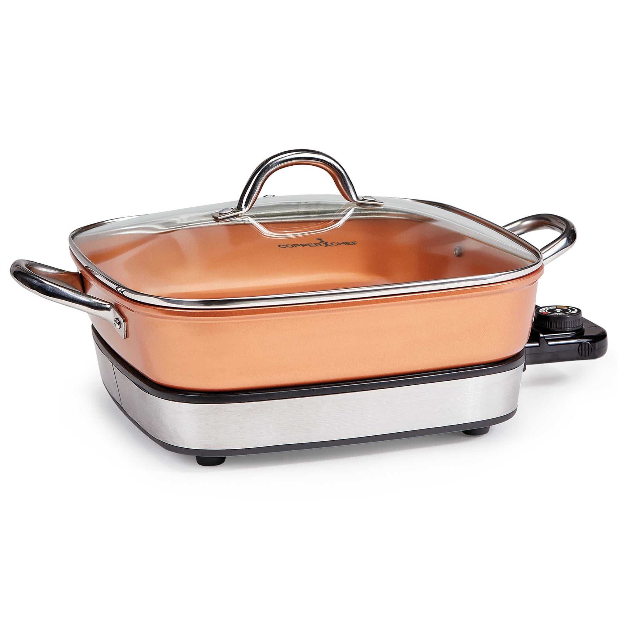 HOMICHEF 9.5 Inch Nickel Free Stainless Steel Saute Pan With Lid Induction  Oven Safe - Premium Mirror Polished Copper Band Stainless Steel Pan With