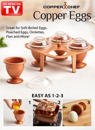 Copper Chef Copper Eggs XL with Non Stick Coating Cook Hard-Boiled Eggs Without the Shell No Peeling