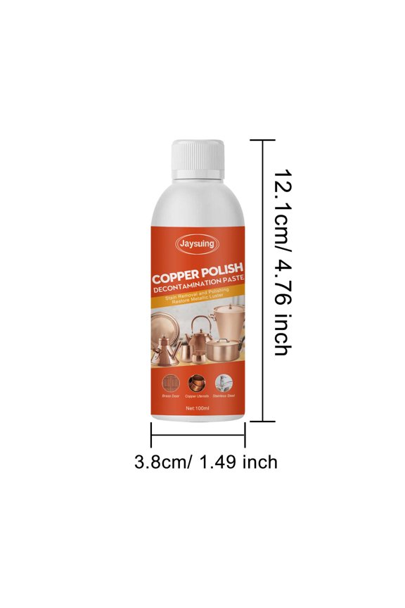 Copper Cleaner Tarnish Remover Rust Remover Polishing Brightener for Brass, Silver, Stainless Steel - Non-Abrasive Paste for Oxidized Scale, 100ml