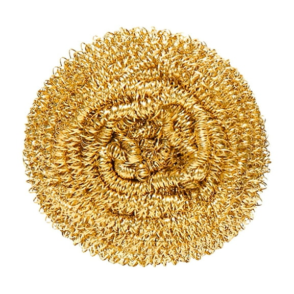 Copper Cleaning Scrubber Kitchen Scraper, Metal Sponge For Pots And Pans Grease, Heavy Duty Mesh Wool For Nozzle Slag Removal (Gold)