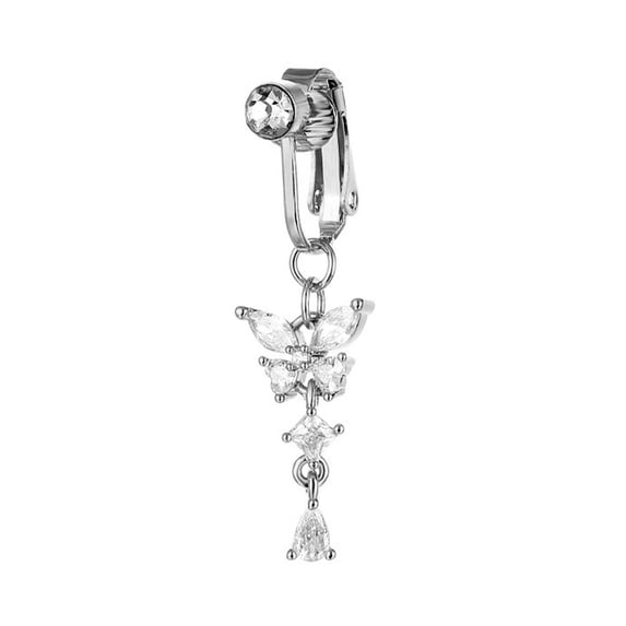 Copper Clip-on Non-Pierced Faux Belly Button Rings for Women, Ideal for Concerts, Parties and Dance Classes