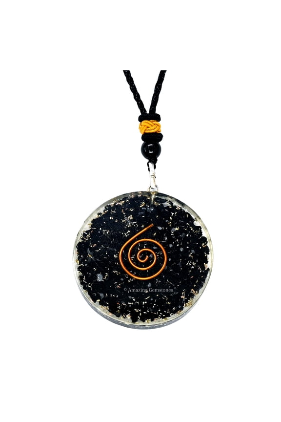 Copper Coil Shungite Orgone Pendant (Round)