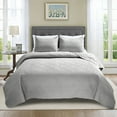 thumbnail image 1 of Copper Coin Pattern Quilted Bedspread 3 -Piece Light Gray Twin/Twin XL Quilt Set, 1 of 8