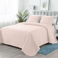 thumbnail image 1 of Copper Coin Pattern Quilted Bedspread 3 -Piece Pink Full/Queen Quilt Set, 1 of 4
