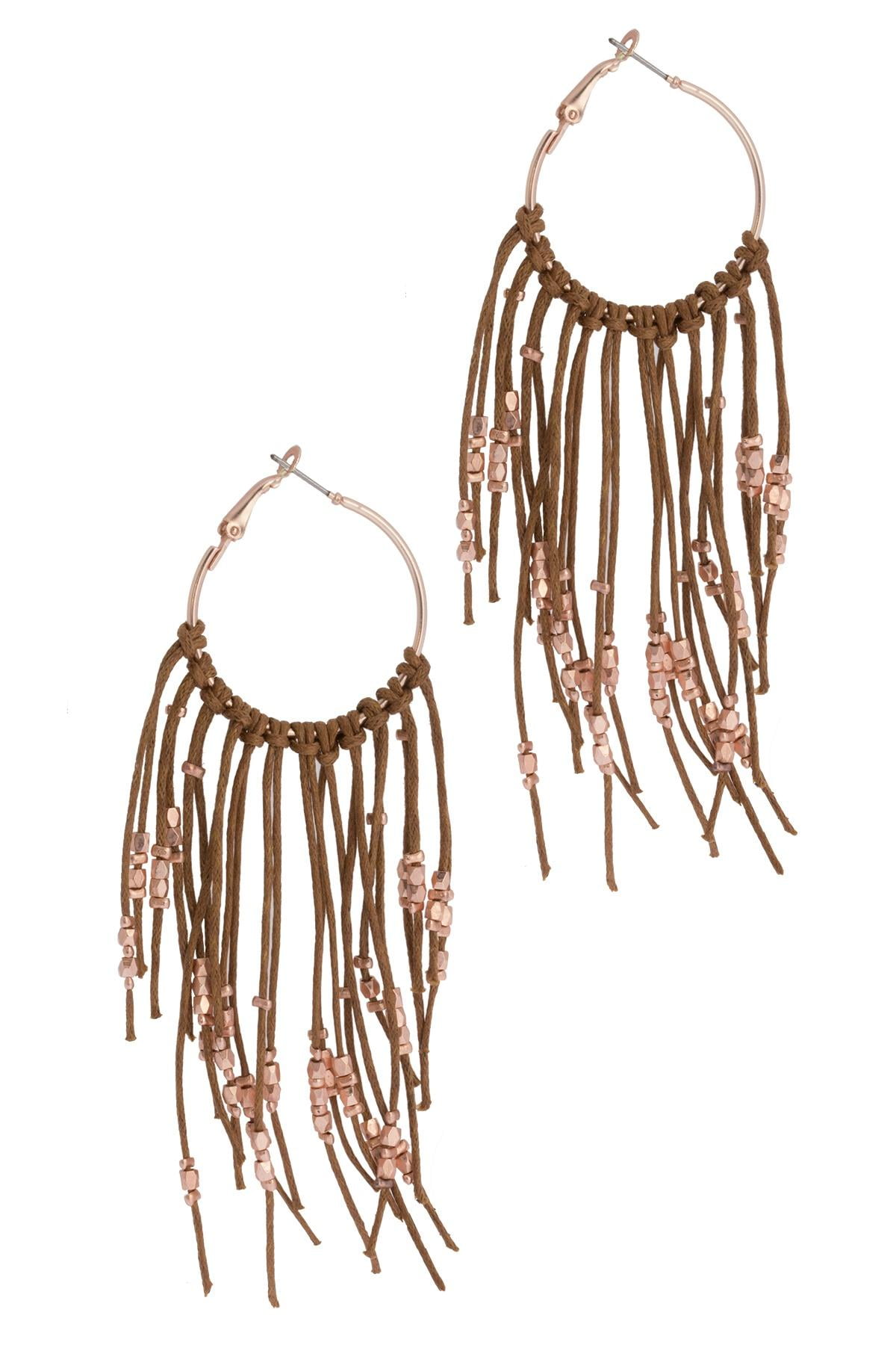 Copper Color Earring with Hinged Hoop Closure