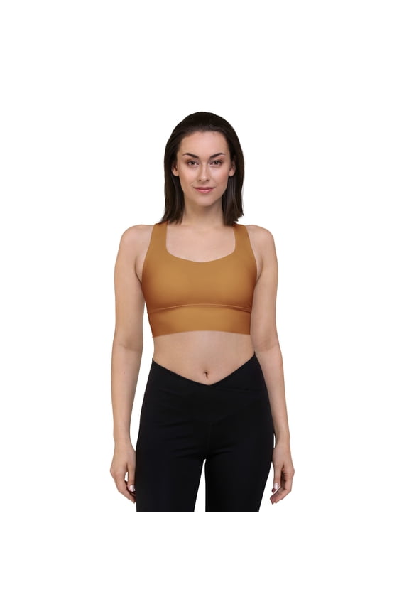 Copper Color Sports Bra with Lining and Removable Padding