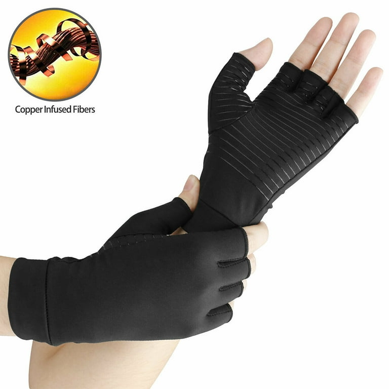 Aptoco Compressions Gloves Arthritis Therapy Fingerless Gloves Men and  Women Hand Support for Joint Pain Relief Gray L, Valentines Day Gifts for  Men 