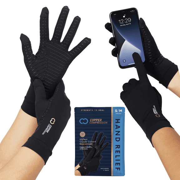 Copper Compression Full Finger Arthritis Gloves