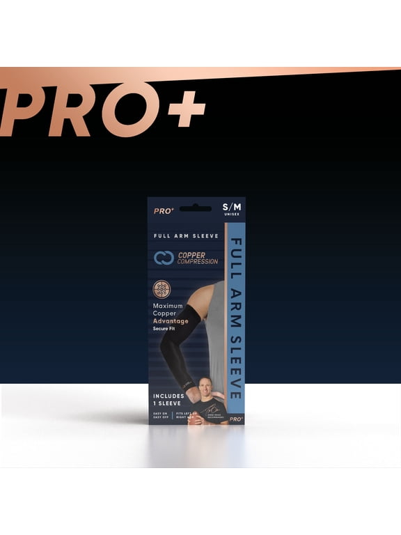 PRO+ Performance Full Arm Sleeve: Compression for Tendonitis, Arthritis & Forearm Strain S/M