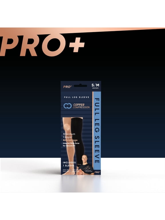 PRO+ Performance Leg Sleeve L-XL: Targeted Compression for Peak Performance, Sports/Fitness: Running, Basketball, Football, Cross-training, Lifting, Fits Men and Women, 1 Sleeve