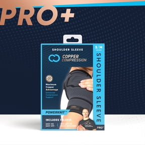 Copper Compression PRO+ Powerknit Shoulder Sleeve: Stabilization for Sprains, Torn Rotator Cuff, Dislocated AC Joint & AC Separation L/XL