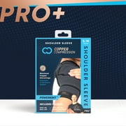 Copper Compression PRO+ Powerknit Shoulder Sleeve: Stabilization for Sprains, Torn Rotator Cuff, Dislocated AC Joint & AC Separation S/M